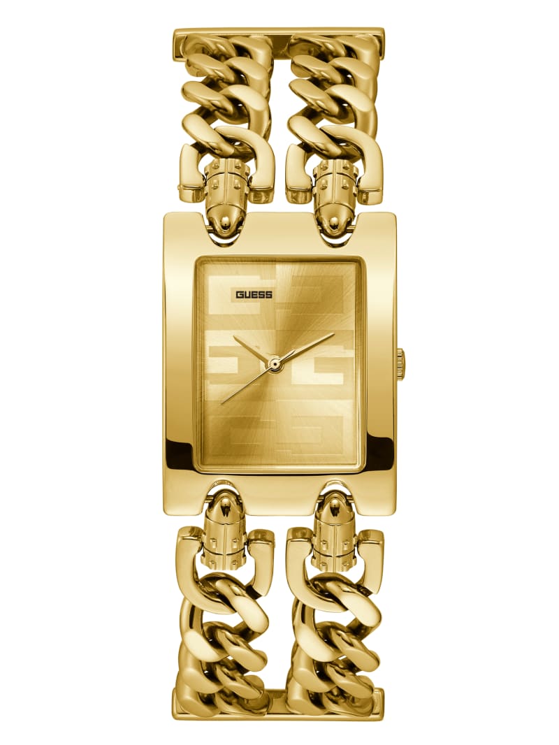 Zegarek Damskie Guess Gold-Tone Square Analog Złote | 216079-NPQ