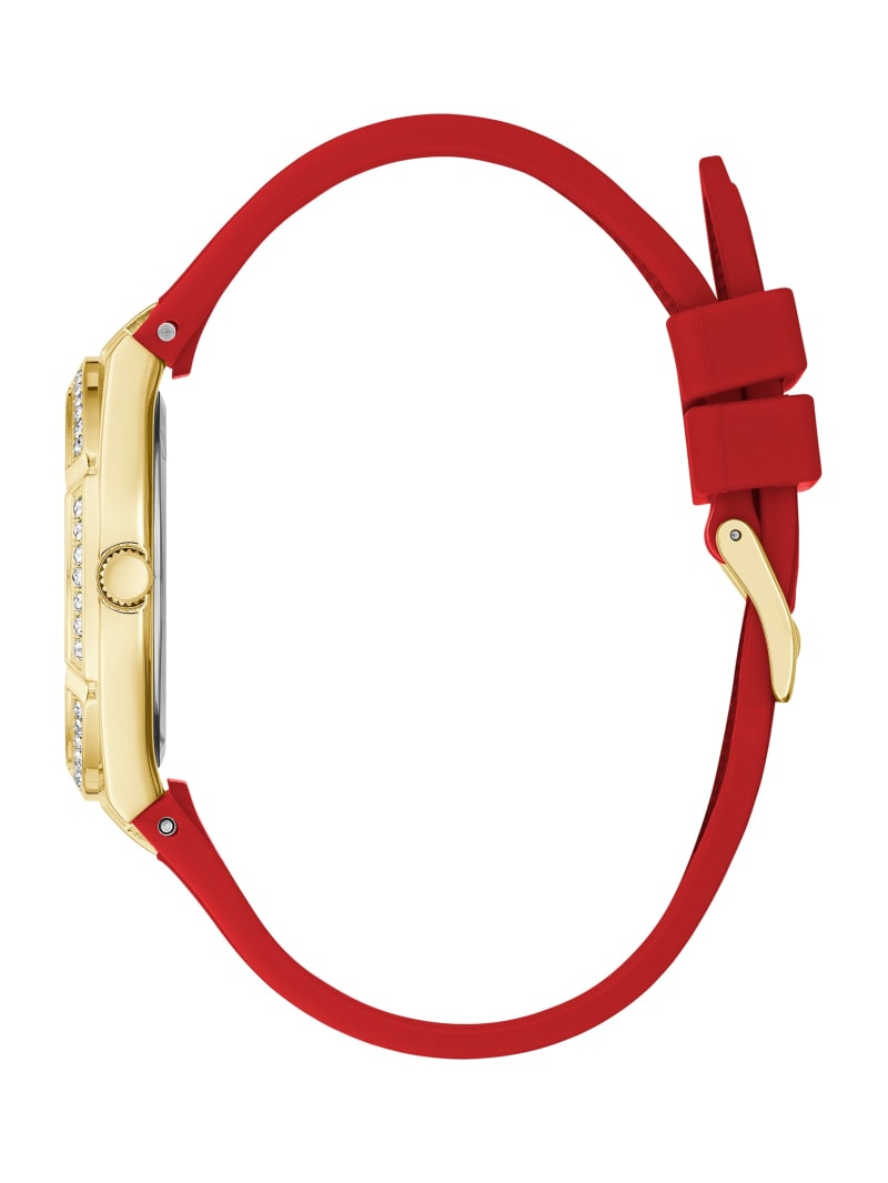 Zegarek Damskie Guess Gold-Tone and Red Analog Kolorowe | 467208-FYW