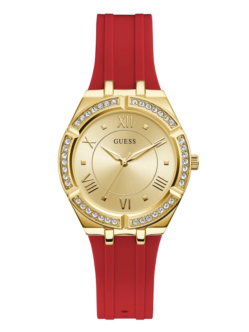 Zegarek Damskie Guess Gold-Tone and Red Analog Kolorowe | 467208-FYW