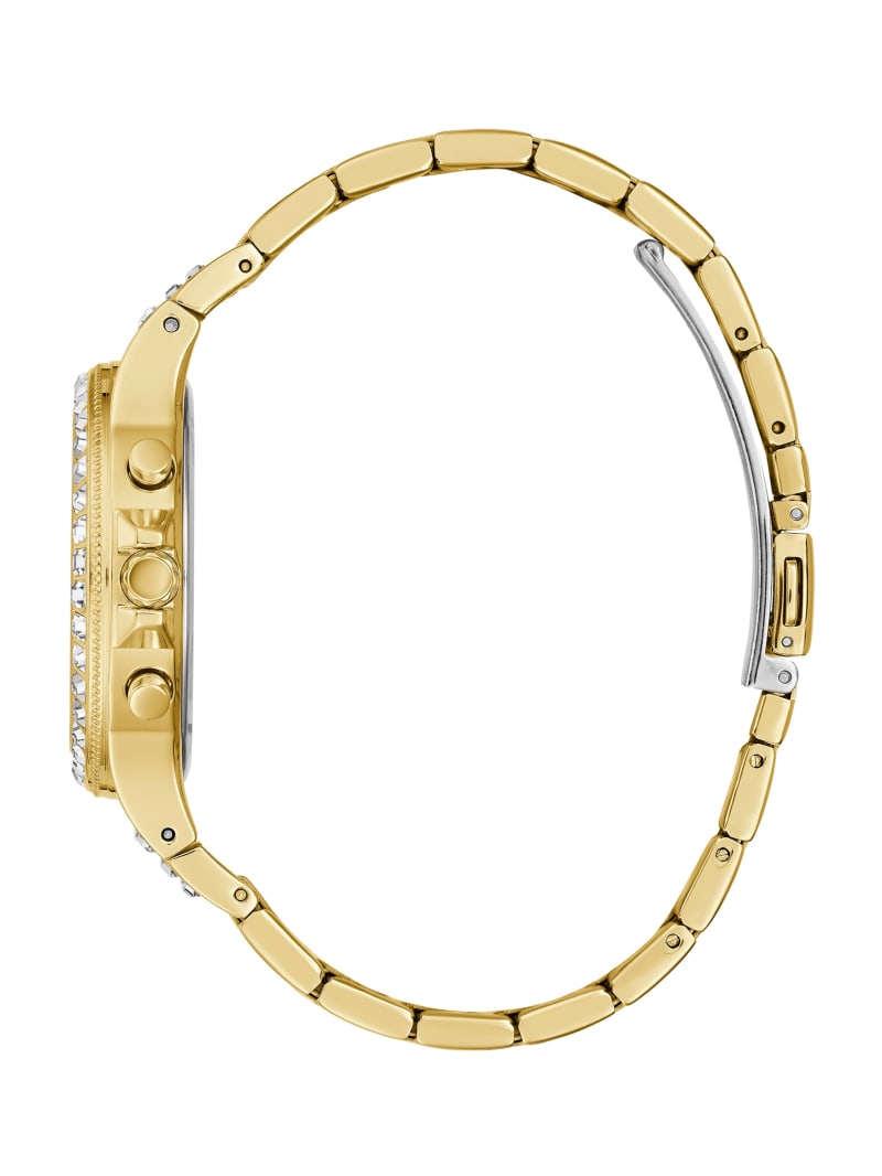 Zegarek Damskie Guess Gold-Tone and Rhinestone Wielofunkcyjny Złote | 459176-GXE