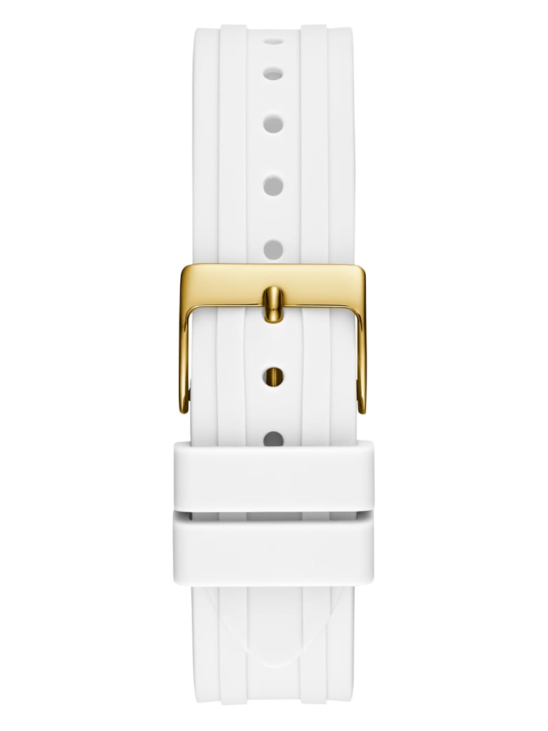 Zegarek Damskie Guess Gold-Tone and White Silikon Wielofunkcyjny Złote | 406239-JAK