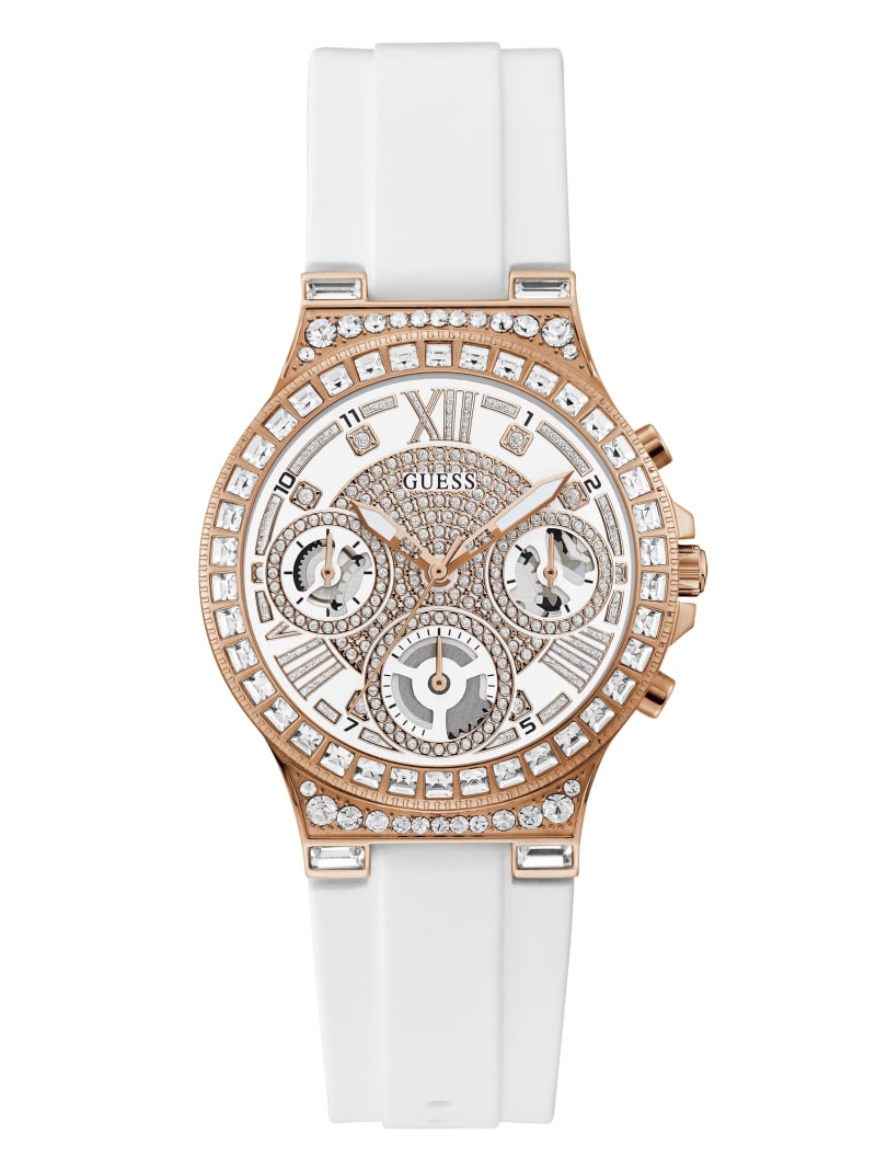 Zegarek Damskie Guess Rose Gold-Tone Rhinestone Wielofunkcyjny Kolorowe | 648325-SQA