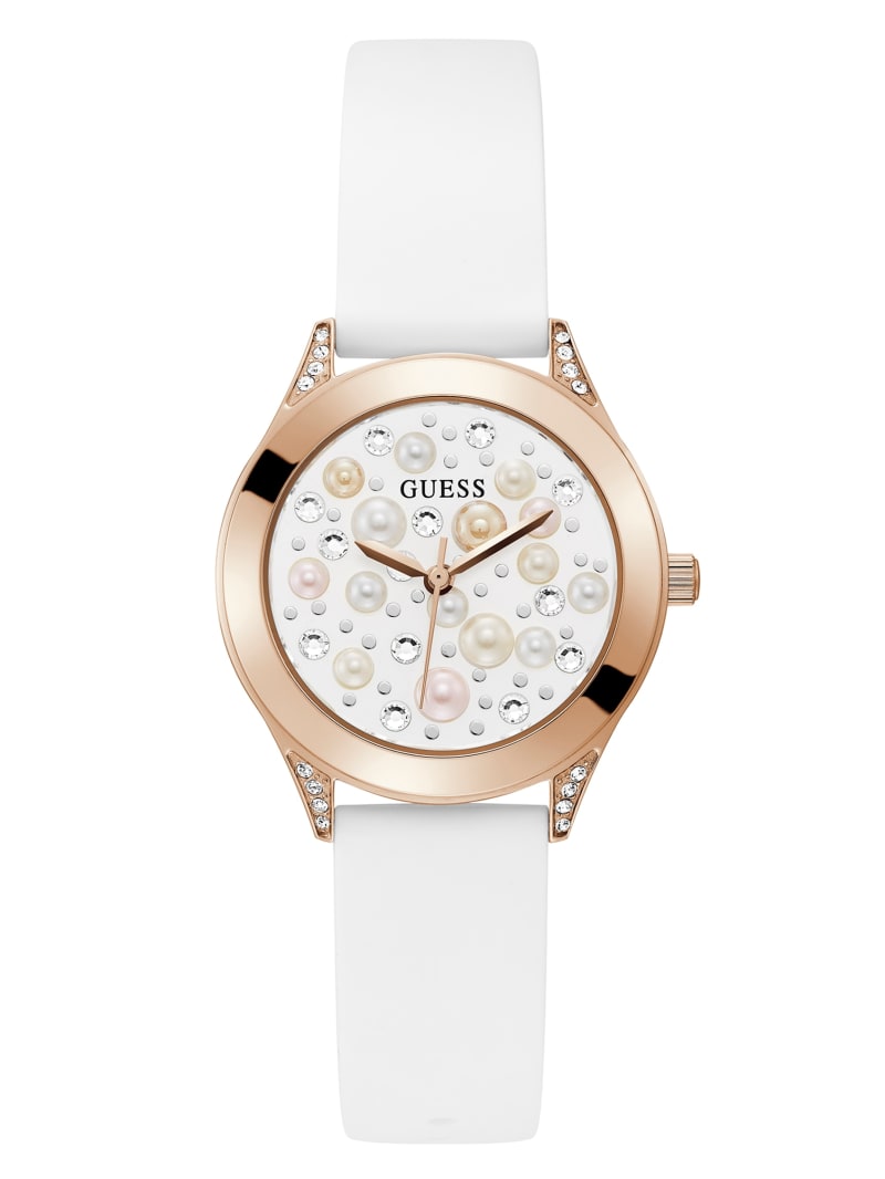 Zegarek Damskie Guess Rose Gold-Tone and Pearl Analog Kolorowe | 106753-XJO