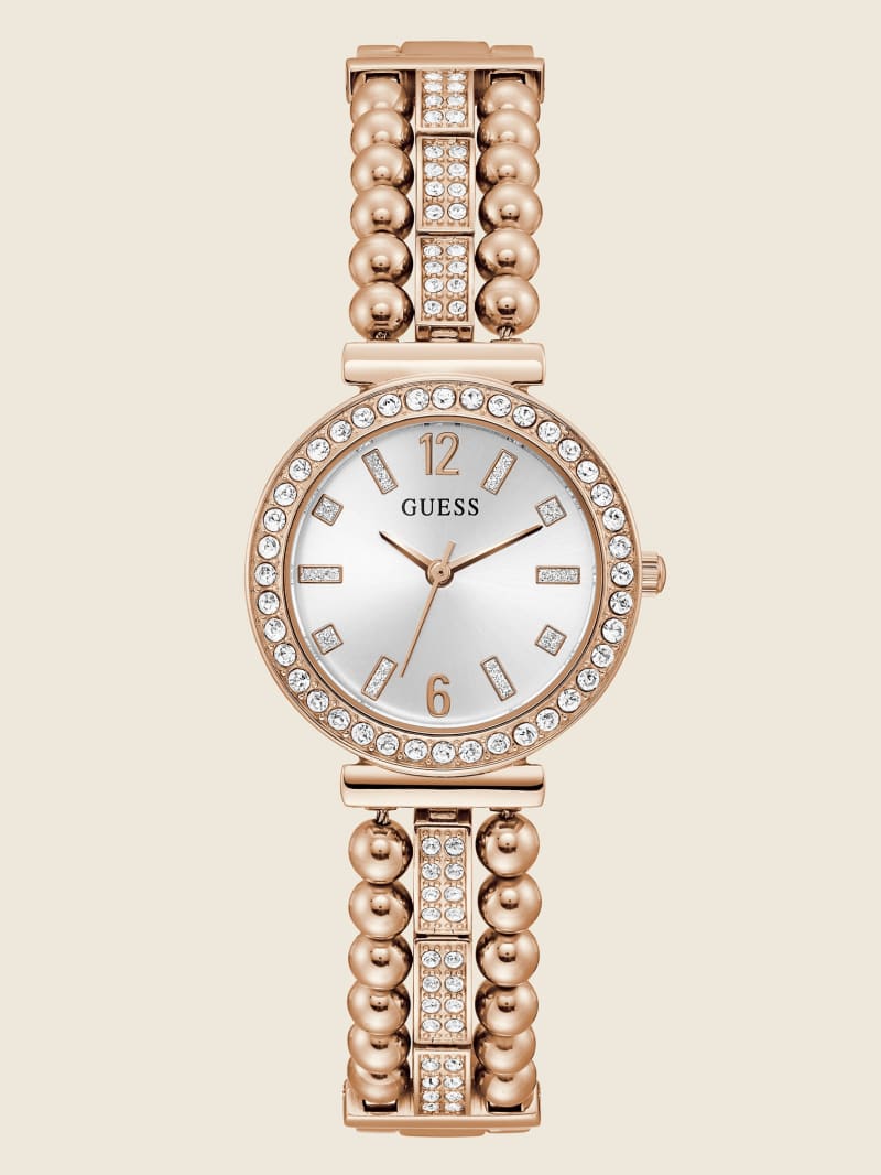 Zegarek Damskie Guess Rose Gold-Tone and Rhinestone Analog Kolorowe | 152769-XRA