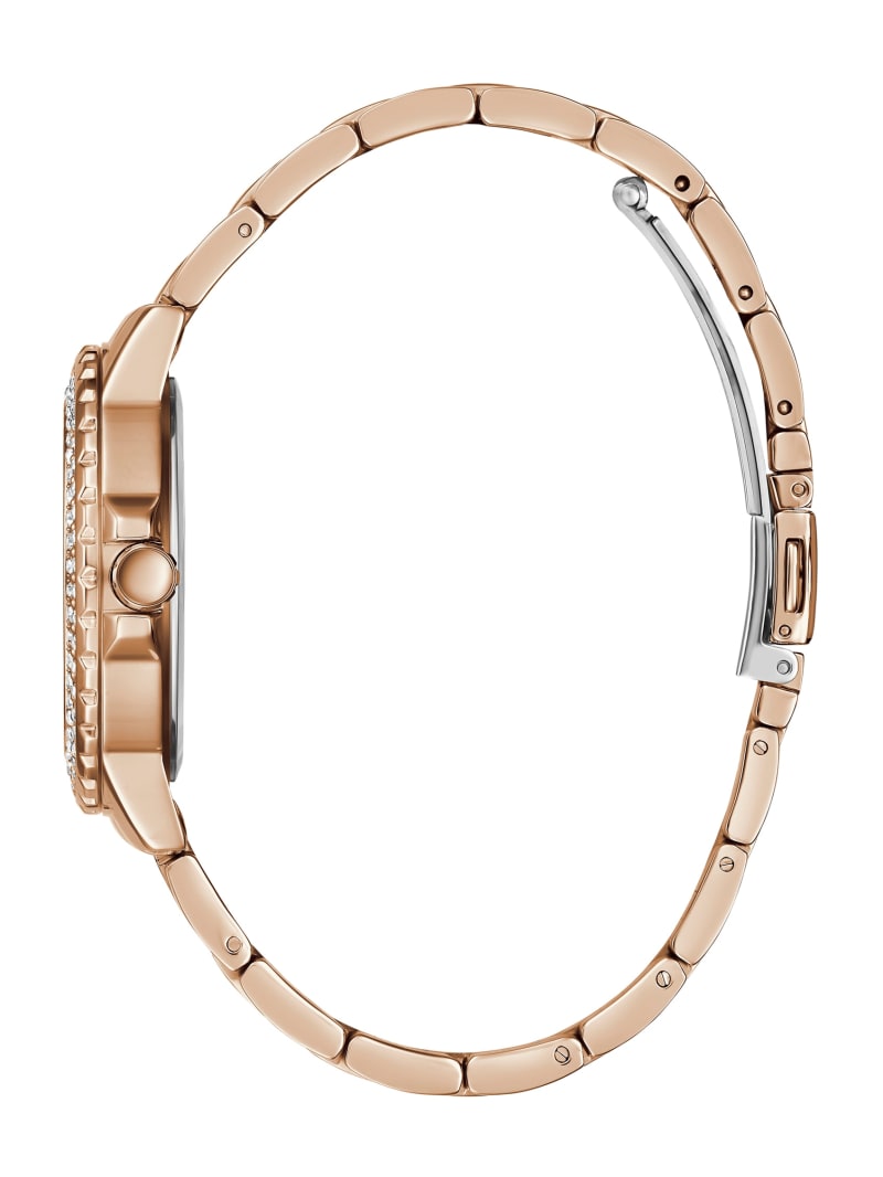 Zegarek Damskie Guess Rose Gold-Tone and Rhinestone Wielofunkcyjny Różowe Złote | 340698-MAK