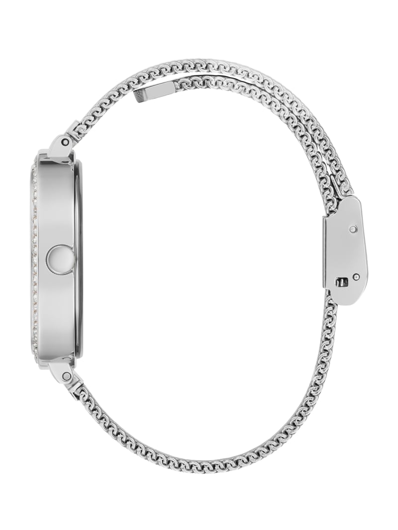 Zegarek Damskie Guess Silver-Tone Mesh Analog Srebrne | 179645-OZR