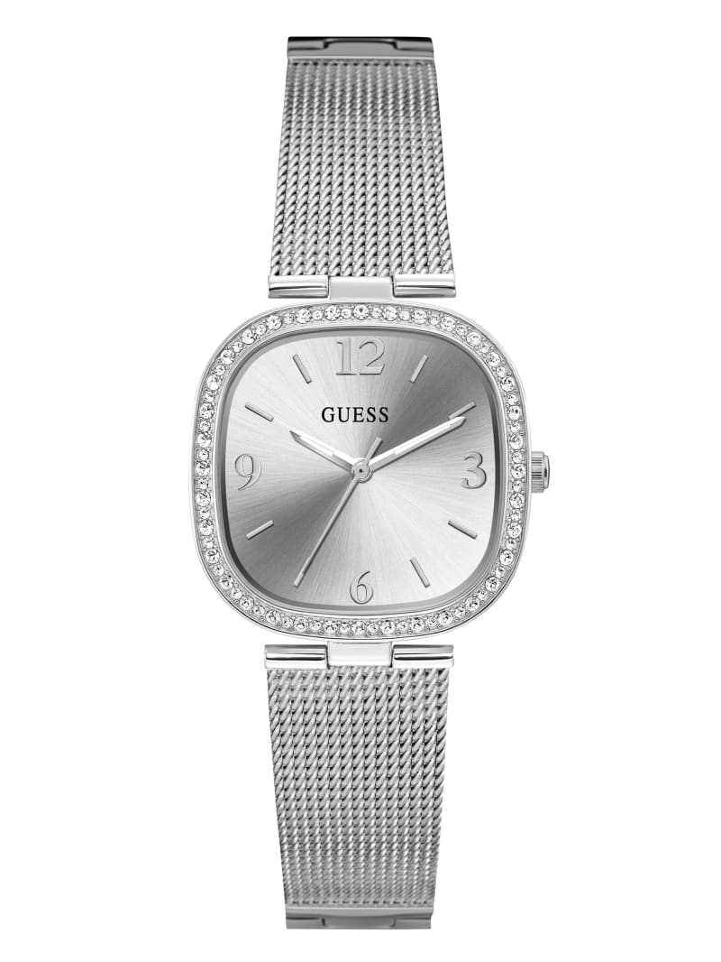 Zegarek Damskie Guess Silver-Tone Mesh Analog Srebrne | 179645-OZR