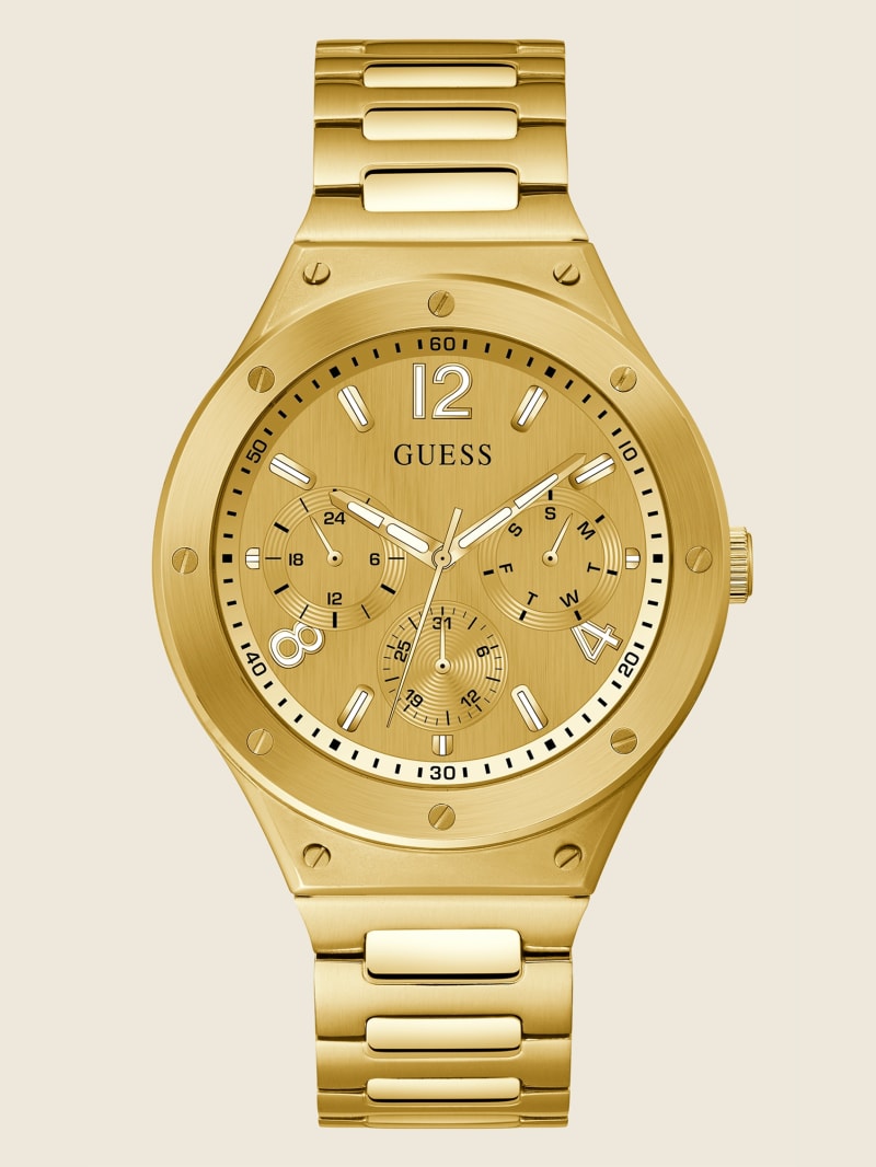 Zegarek Męskie Guess Gold-Tone Wielofunkcyjny Złote | 132865-MDP