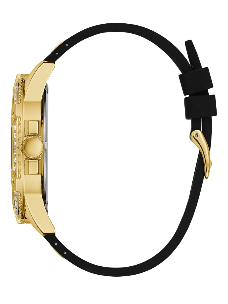 Zegarek Męskie Guess Gold-Tone Wielofunkcyjny Czarne | 170584-BRH