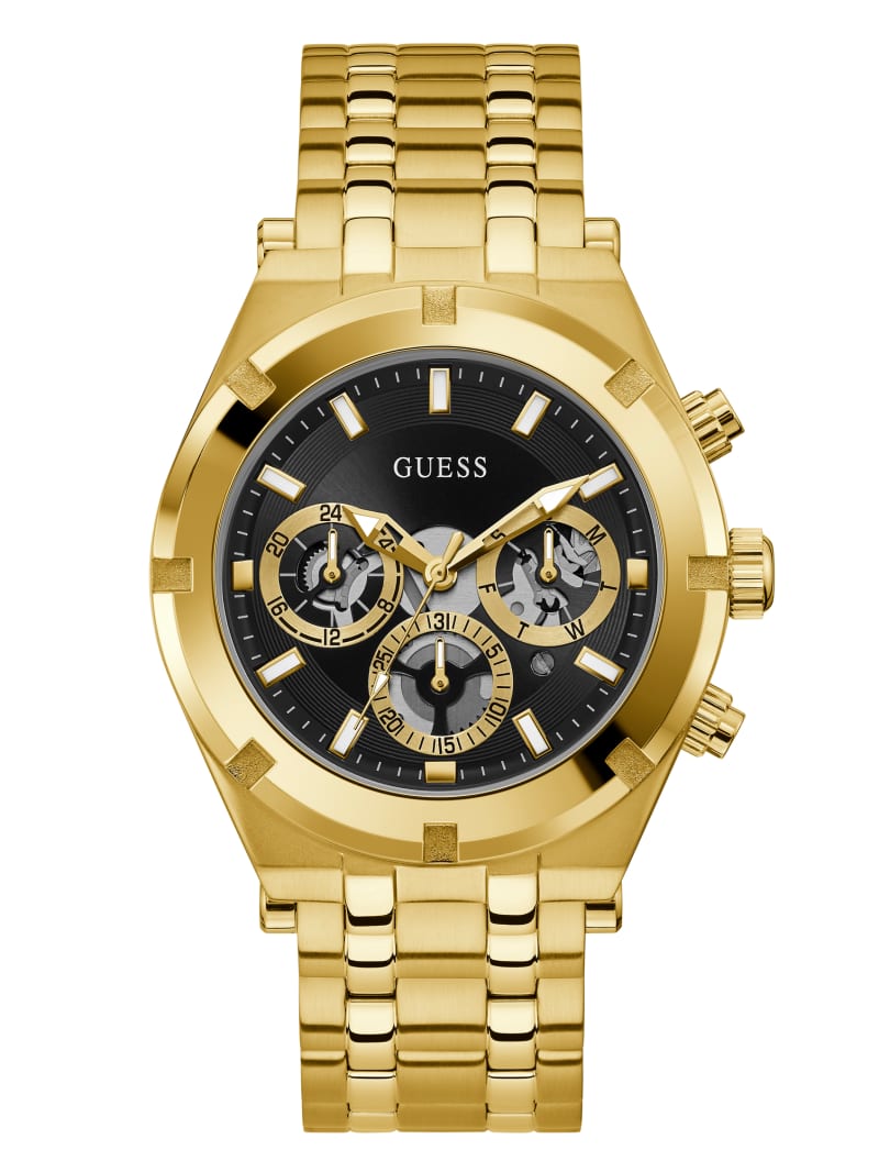 Zegarek Męskie Guess Gold-Tone Wielofunkcyjny Złote | 907541-TUV