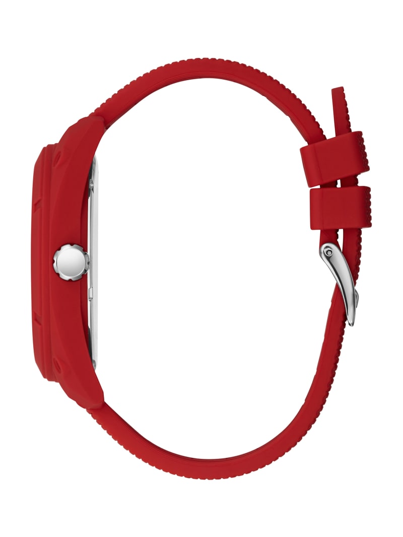 Zegarek Męskie Guess Red and Silver-Tone Wielofunkcyjny Czerwone | 807536-BYQ