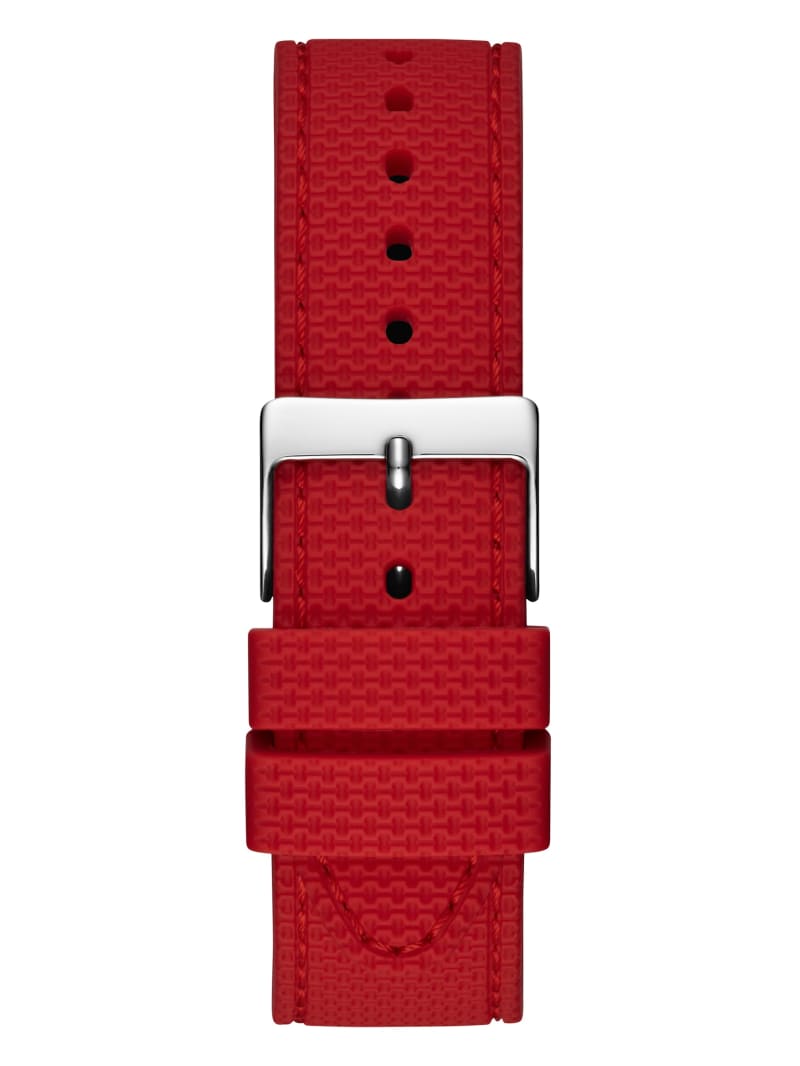 Zegarek Męskie Guess Red and Silver-Tone Wielofunkcyjny Czerwone | 807536-BYQ