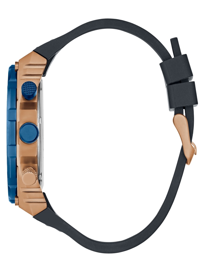 Zegarek Męskie Guess Rose Gold-Tone and Blue Wielofunkcyjny Kolorowe | 510693-MSG