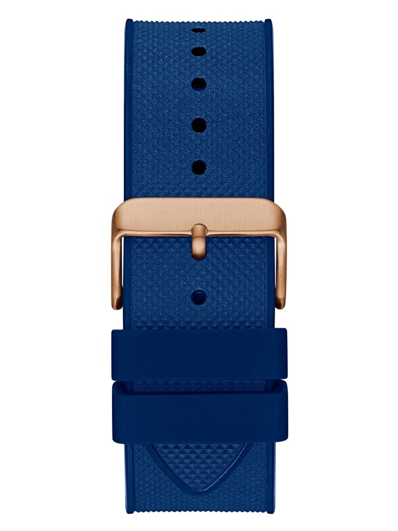 Zegarek Męskie Guess Rose Gold-Tone and Blue Wielofunkcyjny Niebieskie | 537182-ABJ