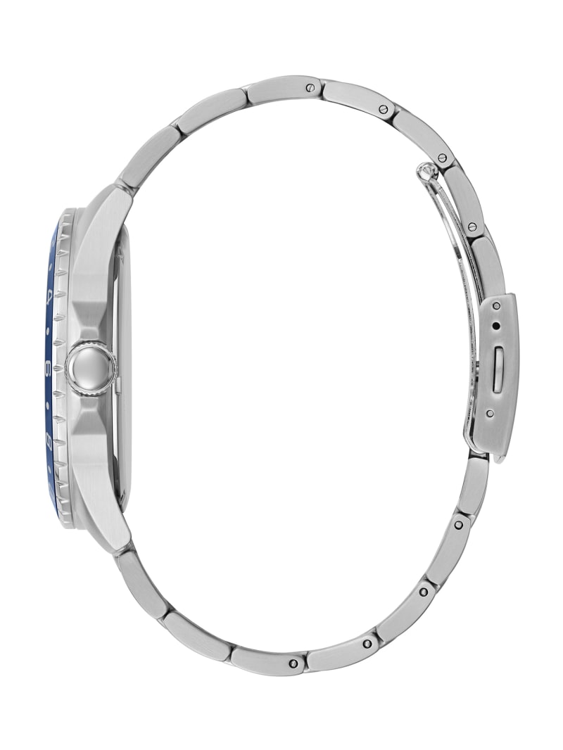 Zegarek Męskie Guess Silver Tone And Blue Sportowe Niebieskie | 034258-XOI