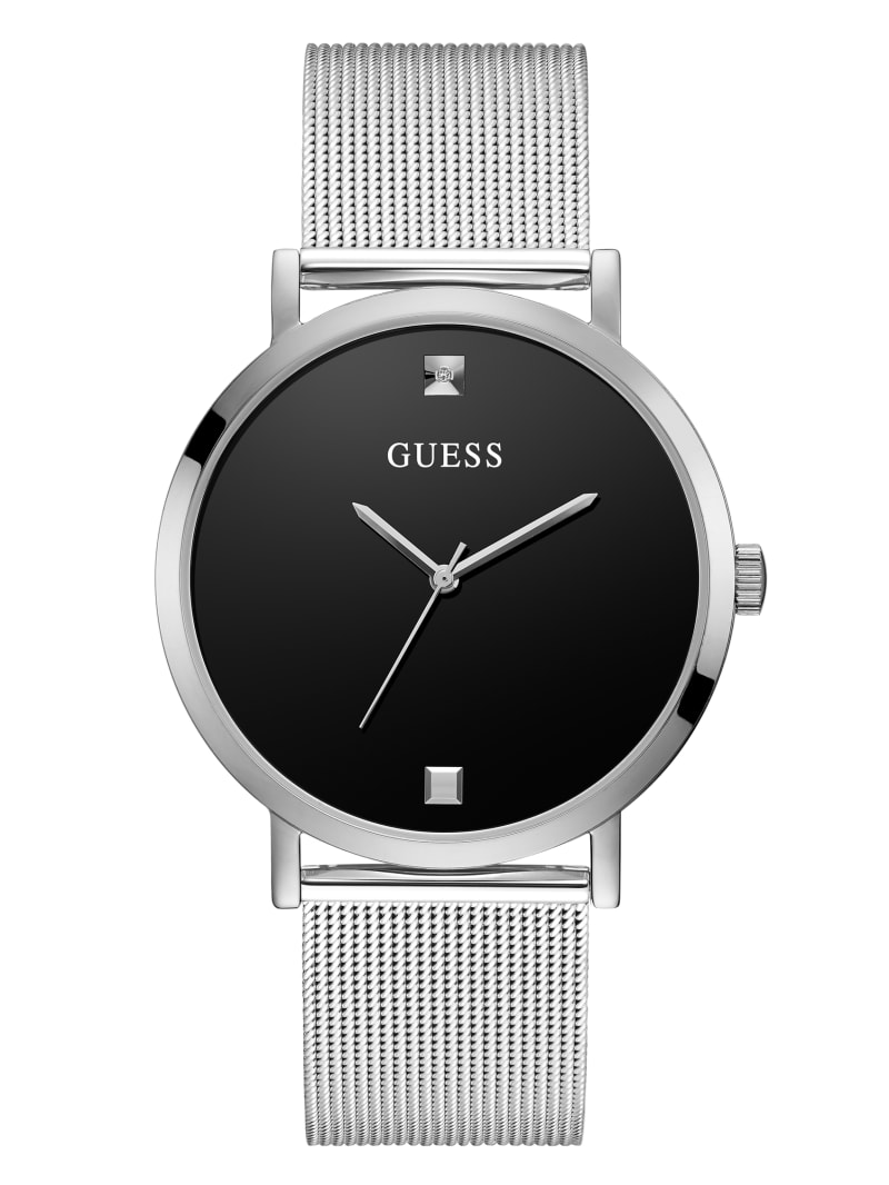 Zegarek Męskie Guess Silver-Tone Mesh Diamond Analog Kolorowe | 240873-KWN