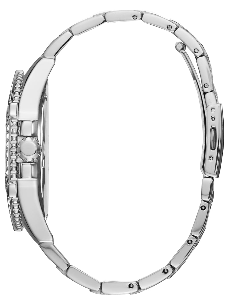 Zegarek Męskie Guess Silver-Tone Wielofunkcyjny Srebrne | 529834-LFC