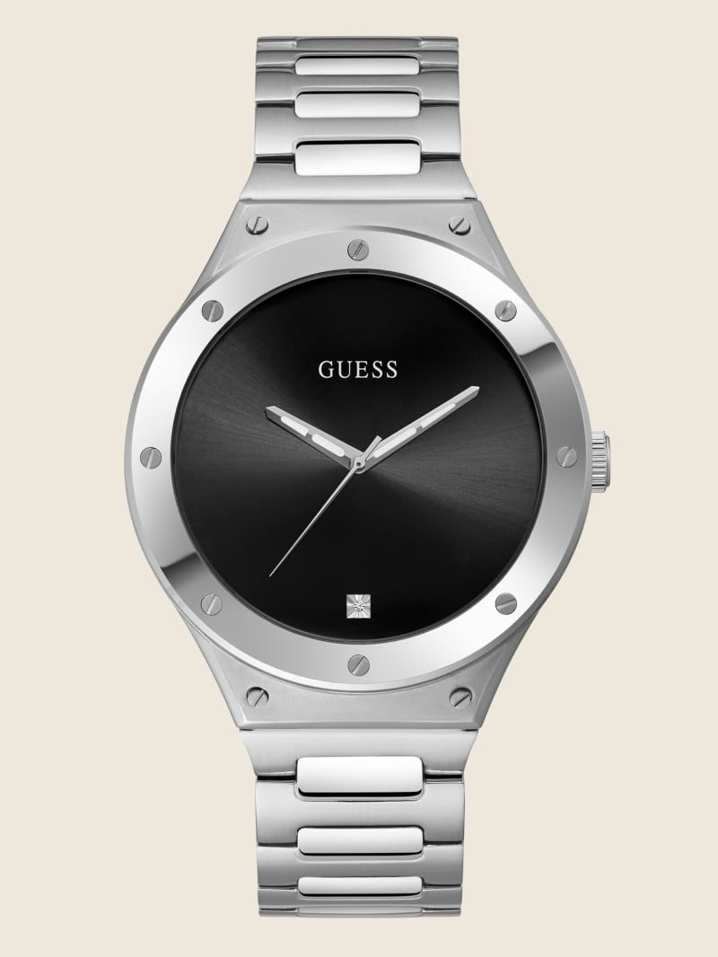 Zegarek Męskie Guess Silver-Tone and Analog Srebrne | 508612-DRP