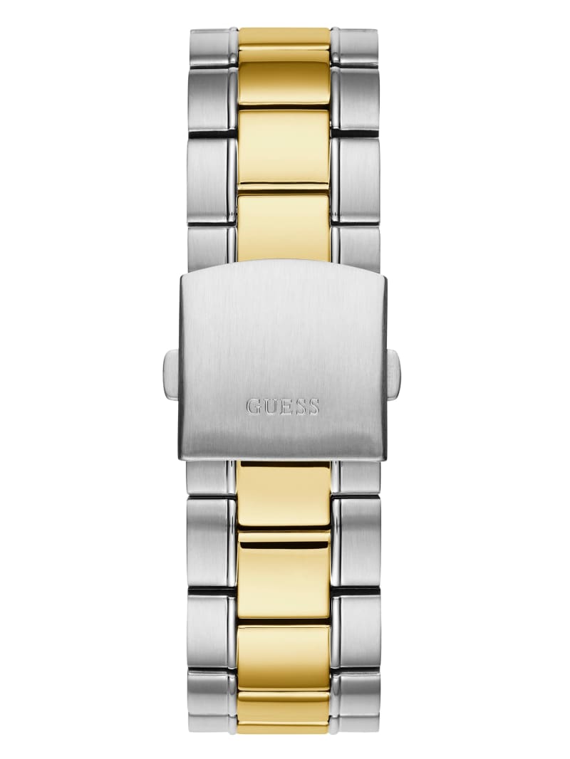 Zegarek Męskie Guess Two-Tone Metal And Green Dial Analog Srebrne | 817659-AZJ